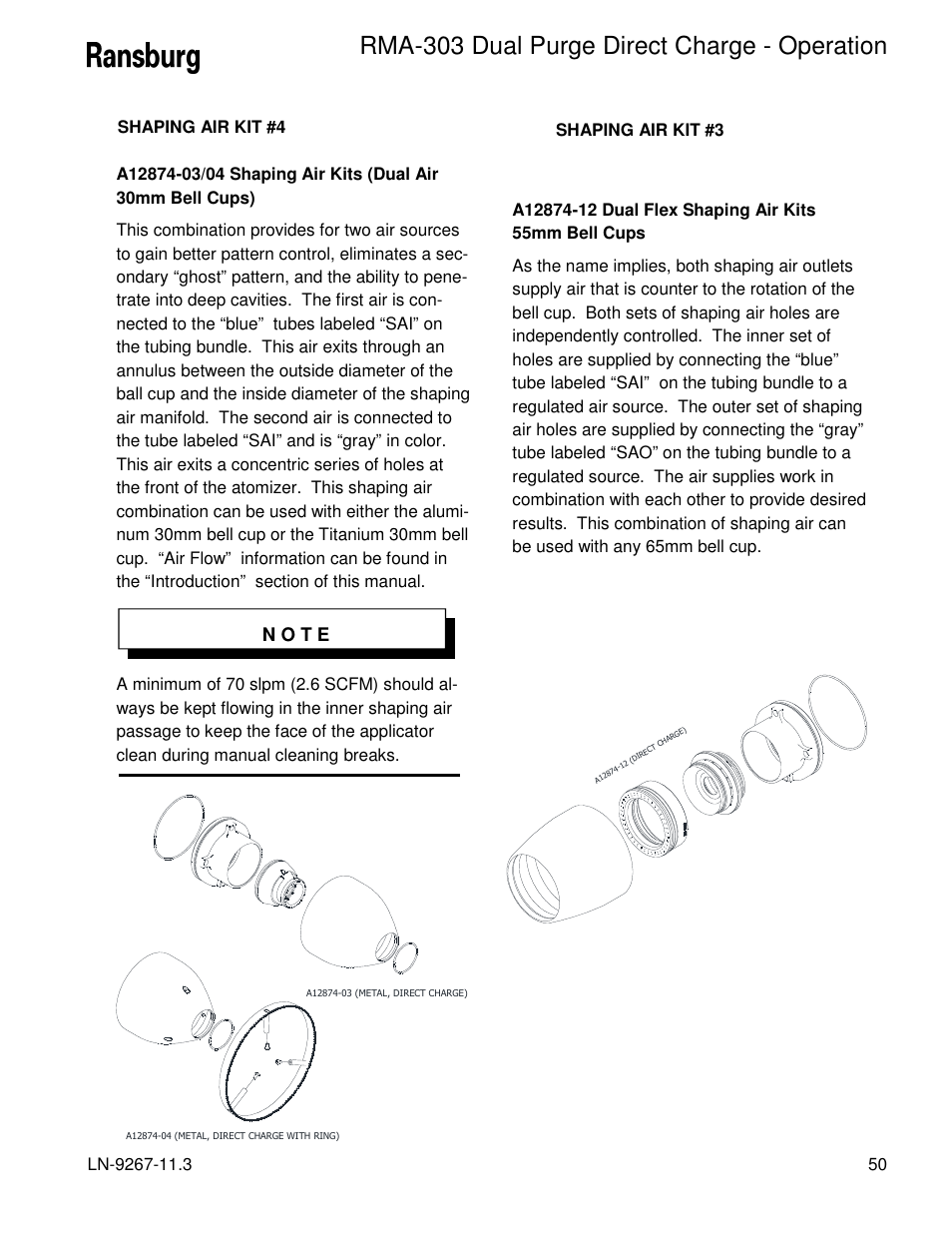 Rma-303 dual purge direct charge - operation, N o t e | Ransburg RMA Dual Purge Direct A12868 User Manual | Page 53 / 120