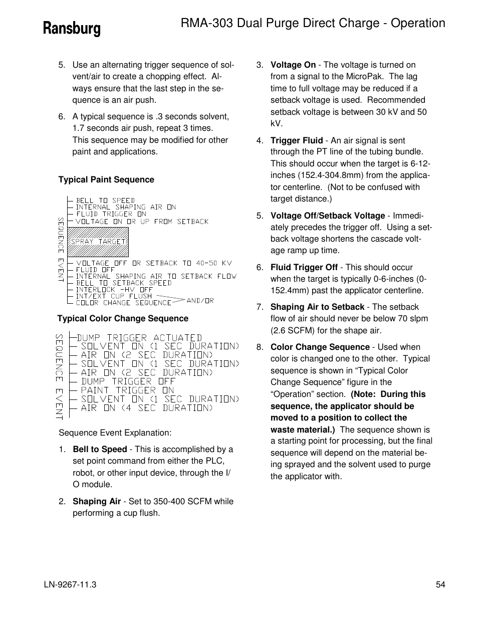 Rma-303 dual purge direct charge - operation | Ransburg RMA Dual Purge Direct A12868 User Manual | Page 57 / 120