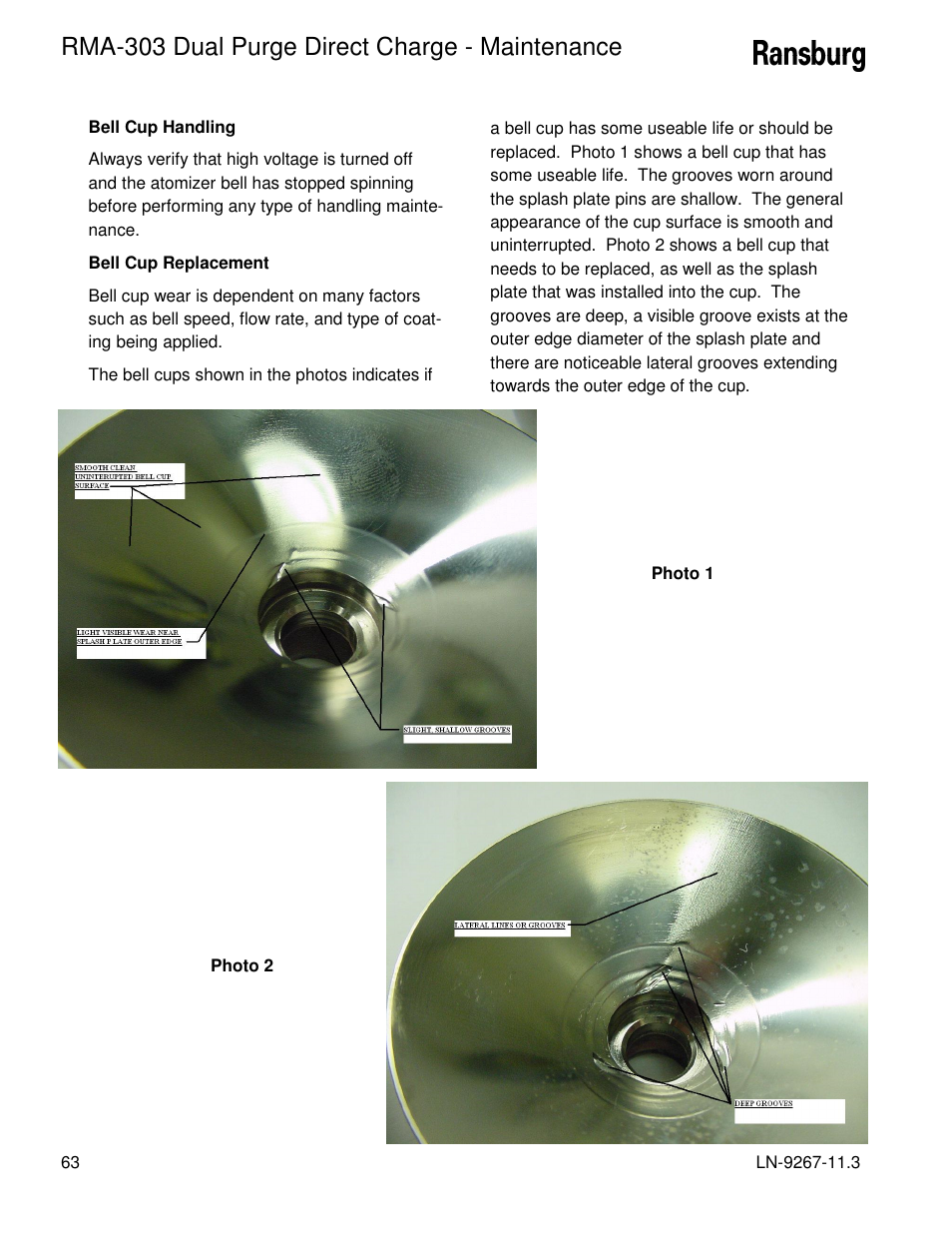 Rma-303 dual purge direct charge - maintenance | Ransburg RMA Dual Purge Direct A12868 User Manual | Page 66 / 120