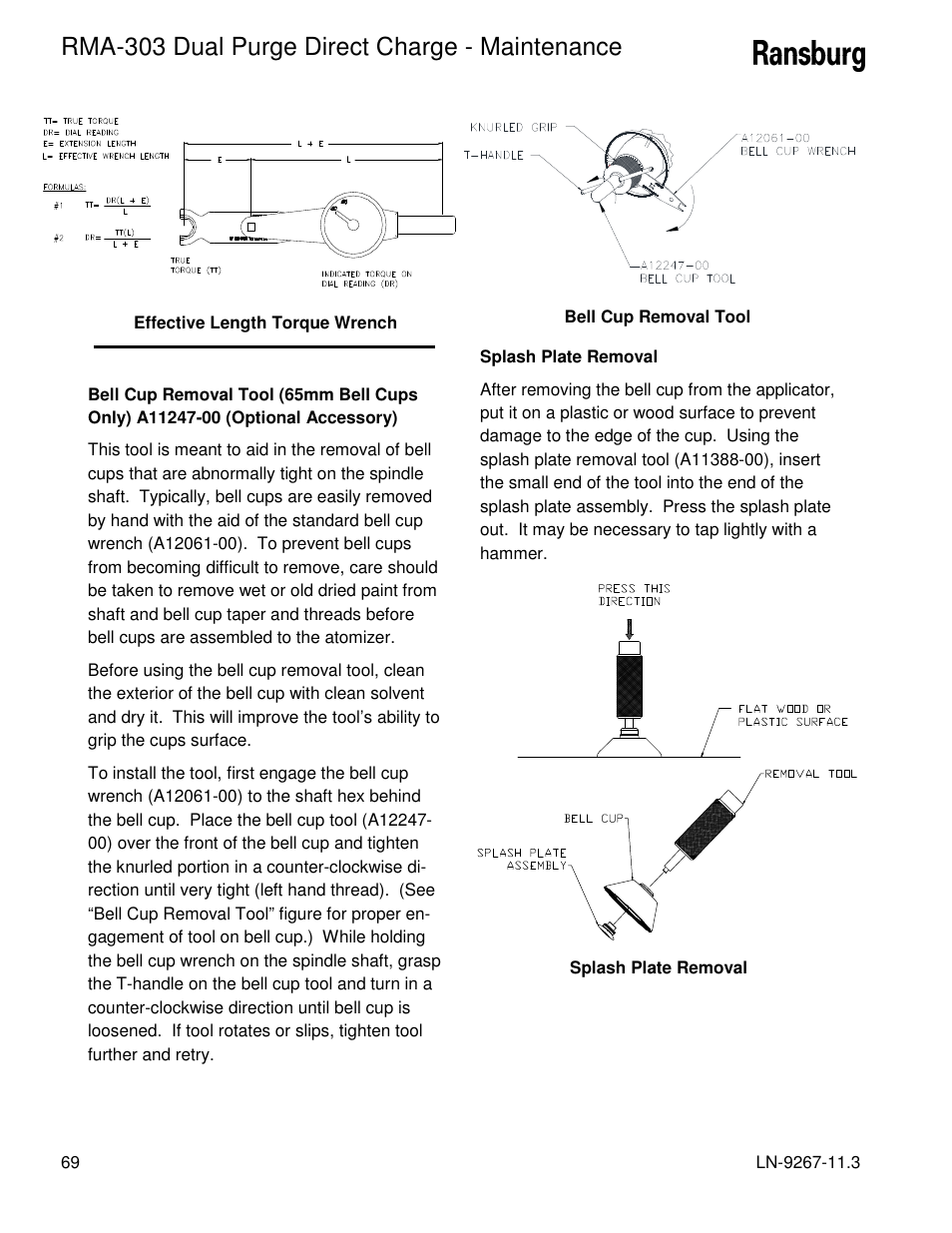 Rma-303 dual purge direct charge - maintenance | Ransburg RMA Dual Purge Direct A12868 User Manual | Page 72 / 120