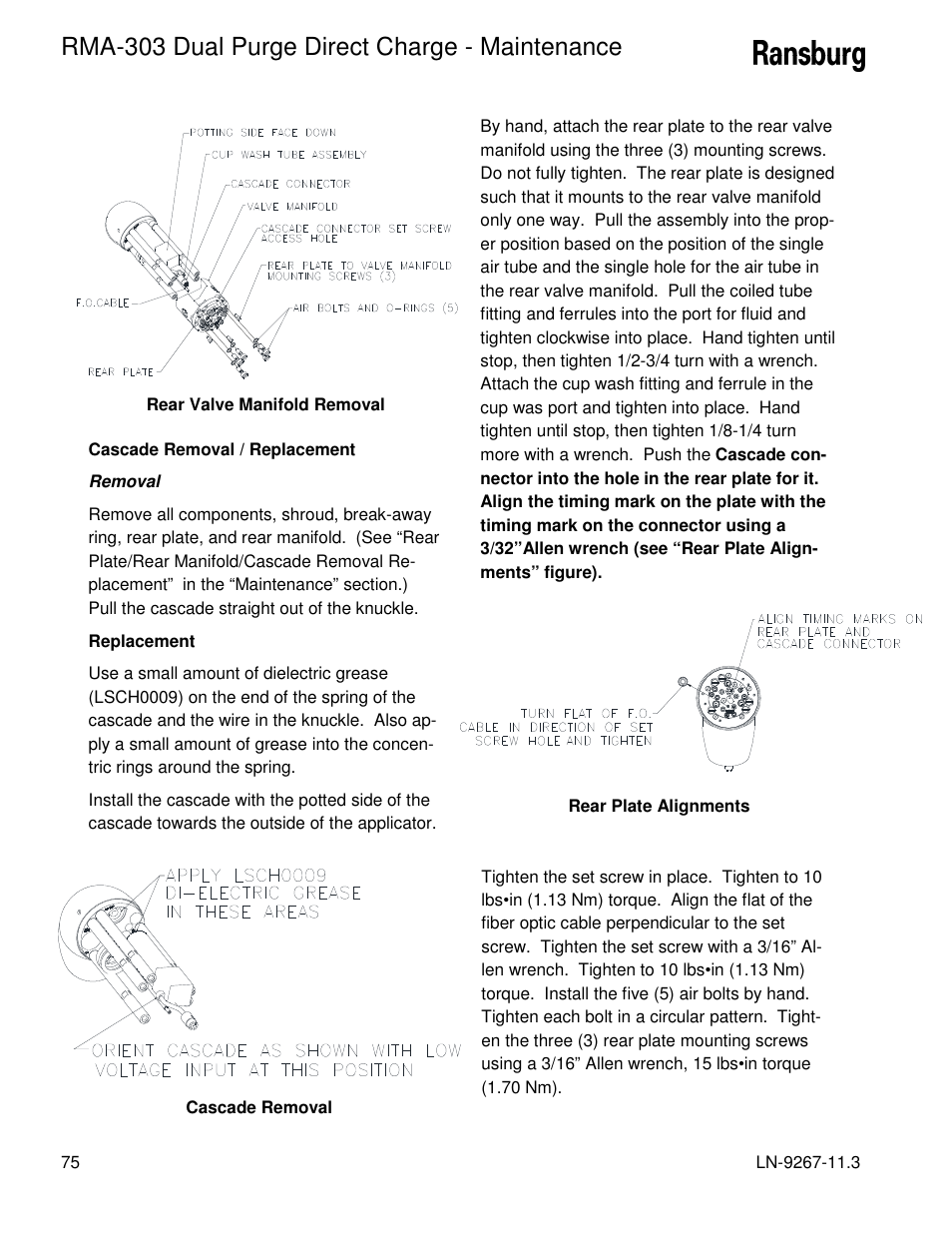 Rma-303 dual purge direct charge - maintenance | Ransburg RMA Dual Purge Direct A12868 User Manual | Page 78 / 120