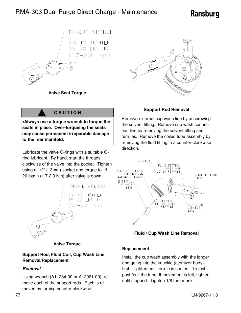 Rma-303 dual purge direct charge - maintenance | Ransburg RMA Dual Purge Direct A12868 User Manual | Page 80 / 120