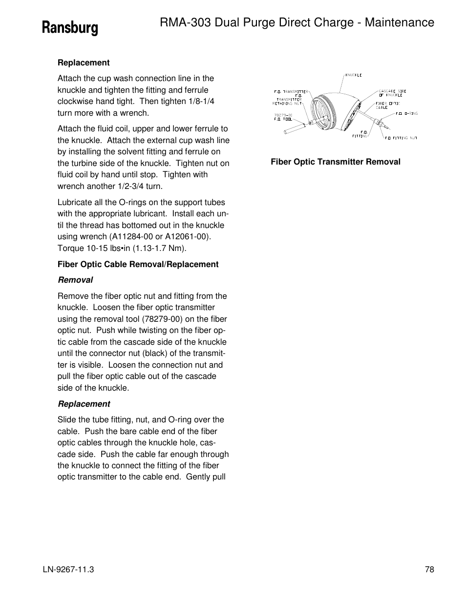 Rma-303 dual purge direct charge - maintenance | Ransburg RMA Dual Purge Direct A12868 User Manual | Page 81 / 120