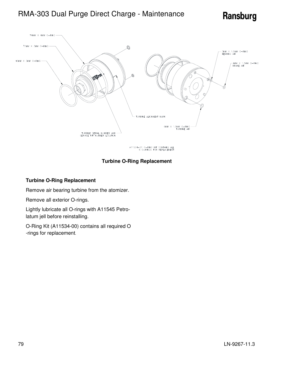 Rma-303 dual purge direct charge - maintenance | Ransburg RMA Dual Purge Direct A12868 User Manual | Page 82 / 120