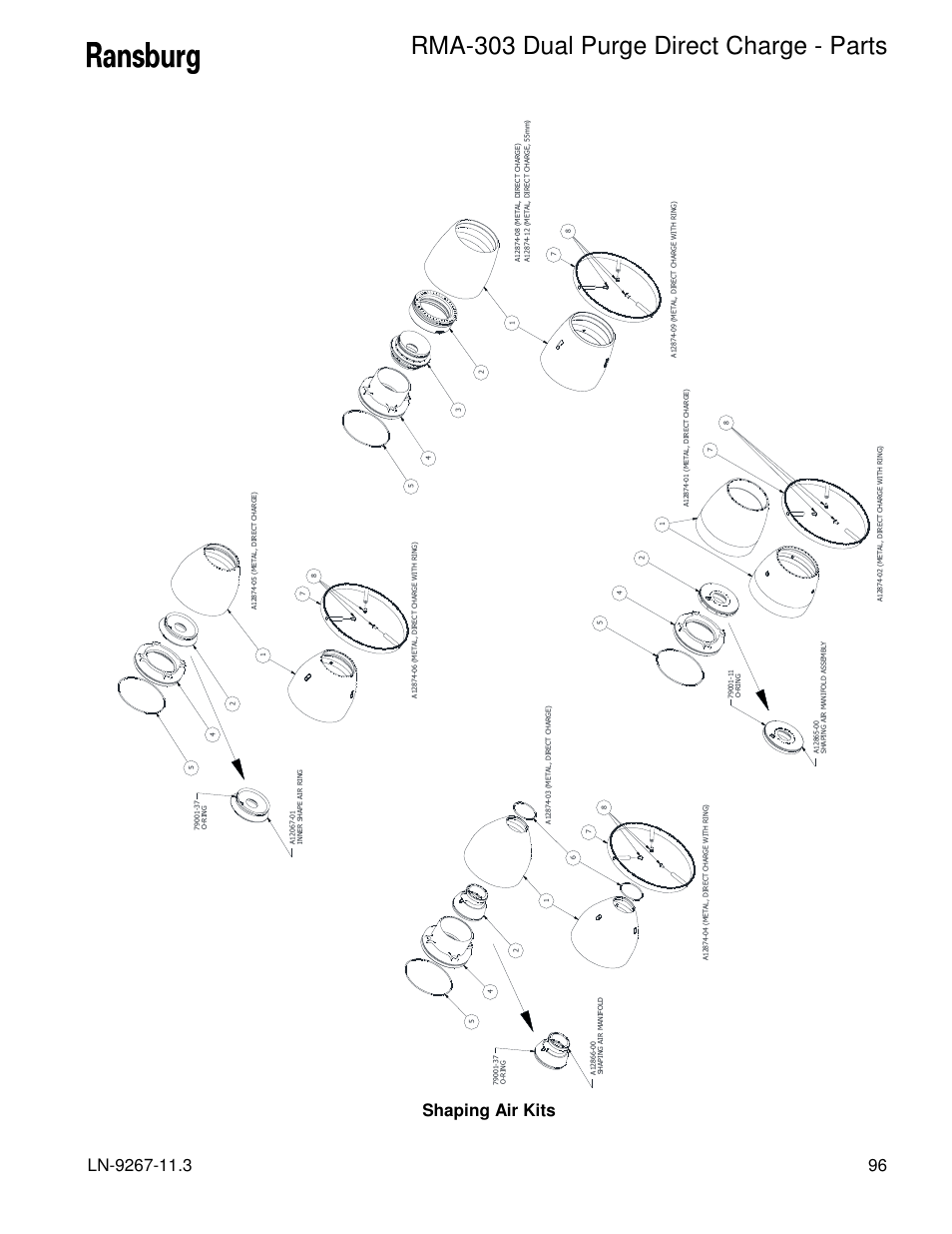 Rma-303 dual purge direct charge - parts | Ransburg RMA Dual Purge Direct A12868 User Manual | Page 99 / 120