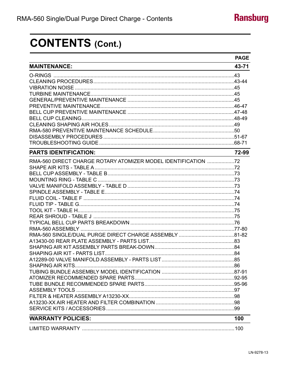 Ransburg RMA-560 Single_Dual Purge Direct A13364 User Manual | Page 3 / 104
