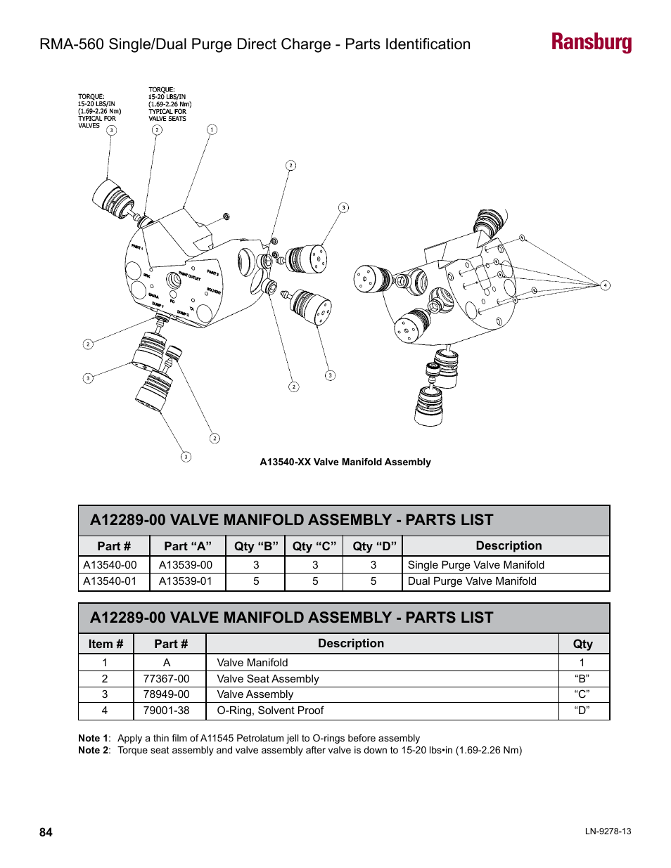 Ransburg | Ransburg RMA-560 Single_Dual Purge Direct A13364 User Manual | Page 87 / 104