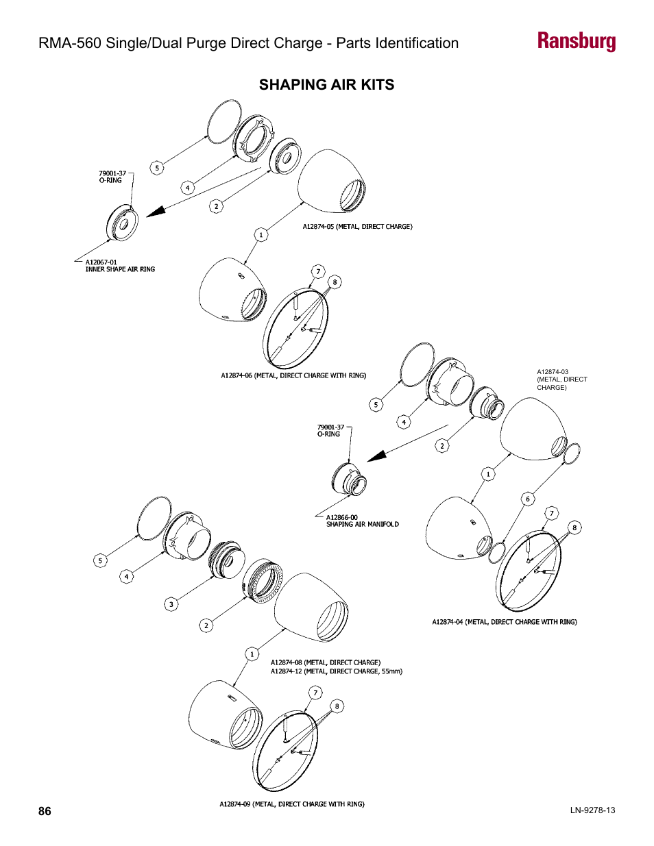 Shaping air kits, Ransburg | Ransburg RMA-560 Single_Dual Purge Direct A13364 User Manual | Page 89 / 104