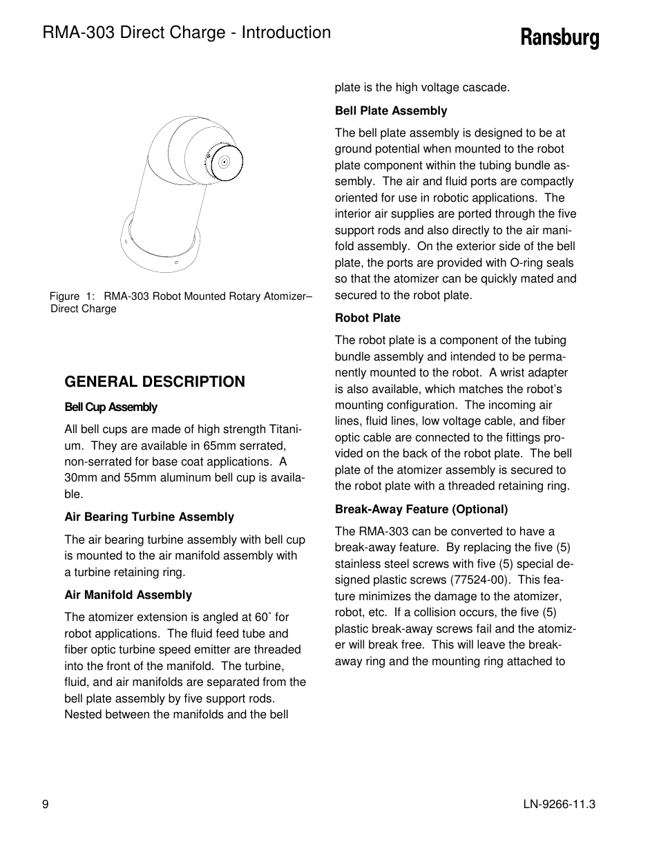 Rma-303 direct charge - introduction, General description | Ransburg RMA Direct A12867 User Manual | Page 12 / 118