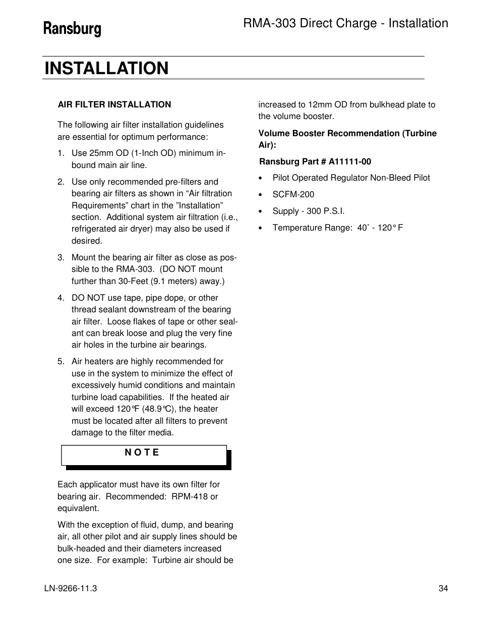 Installation, Rma-303 direct charge - installation | Ransburg RMA Direct A12867 User Manual | Page 37 / 118