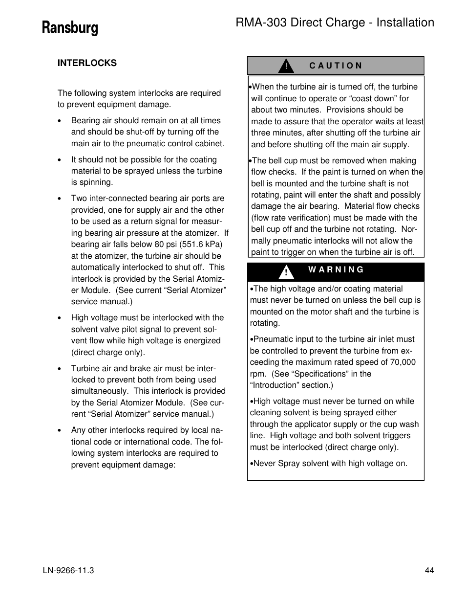 Rma-303 direct charge - installation | Ransburg RMA Direct A12867 User Manual | Page 47 / 118