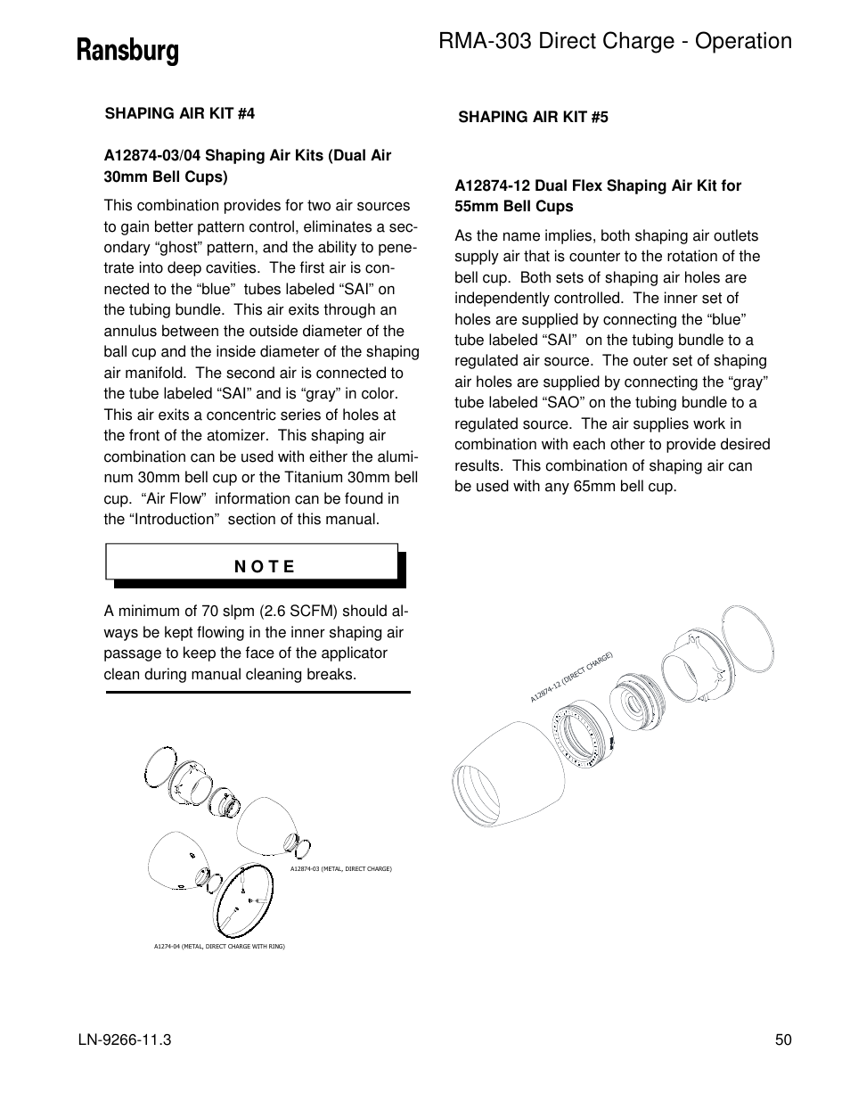 Rma-303 direct charge - operation, N o t e | Ransburg RMA Direct A12867 User Manual | Page 53 / 118