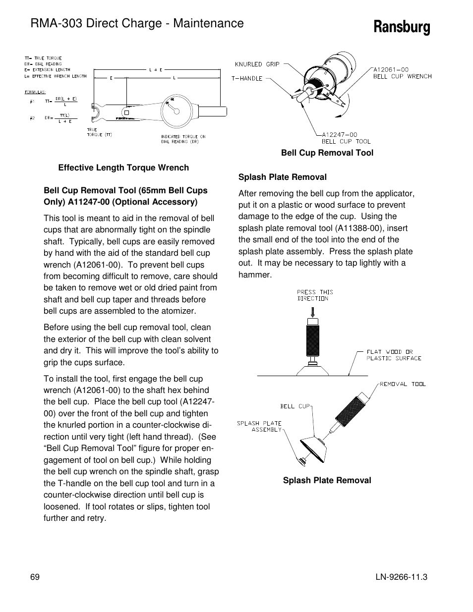 Rma-303 direct charge - maintenance | Ransburg RMA Direct A12867 User Manual | Page 72 / 118