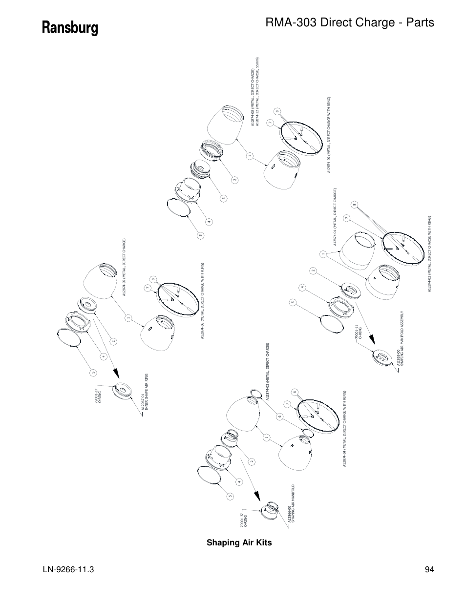 Rma-303 direct charge - parts | Ransburg RMA Direct A12867 User Manual | Page 97 / 118