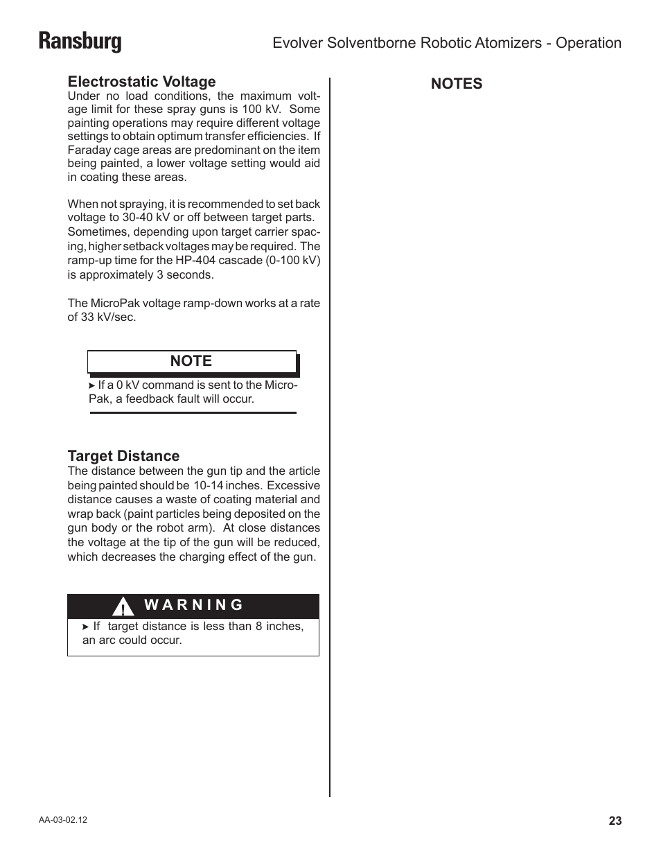 Ransburg | Ransburg Evolver Solvent Robot Applicator 79190-XXXXXXXX User Manual | Page 27 / 82