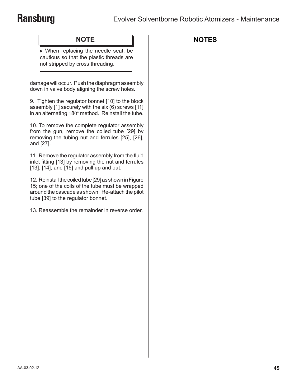 Ransburg | Ransburg Evolver Solvent Robot Applicator 79190-XXXXXXXX User Manual | Page 49 / 82