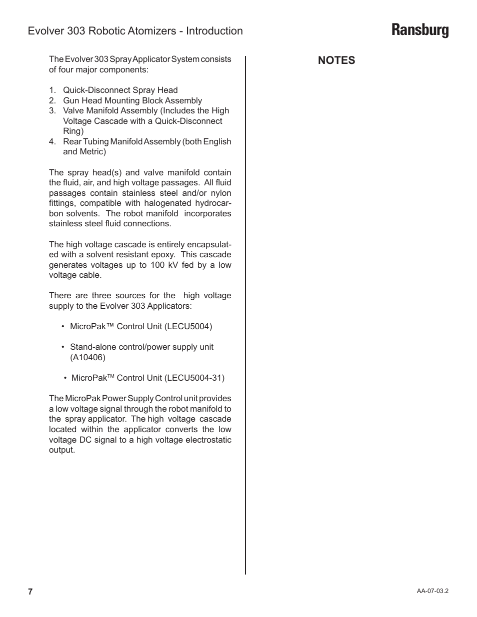 Ransburg, Evolver 303 robotic atomizers - introduction | Ransburg Evolver 303 Solvent Applicator A11976-XXX User Manual | Page 10 / 85