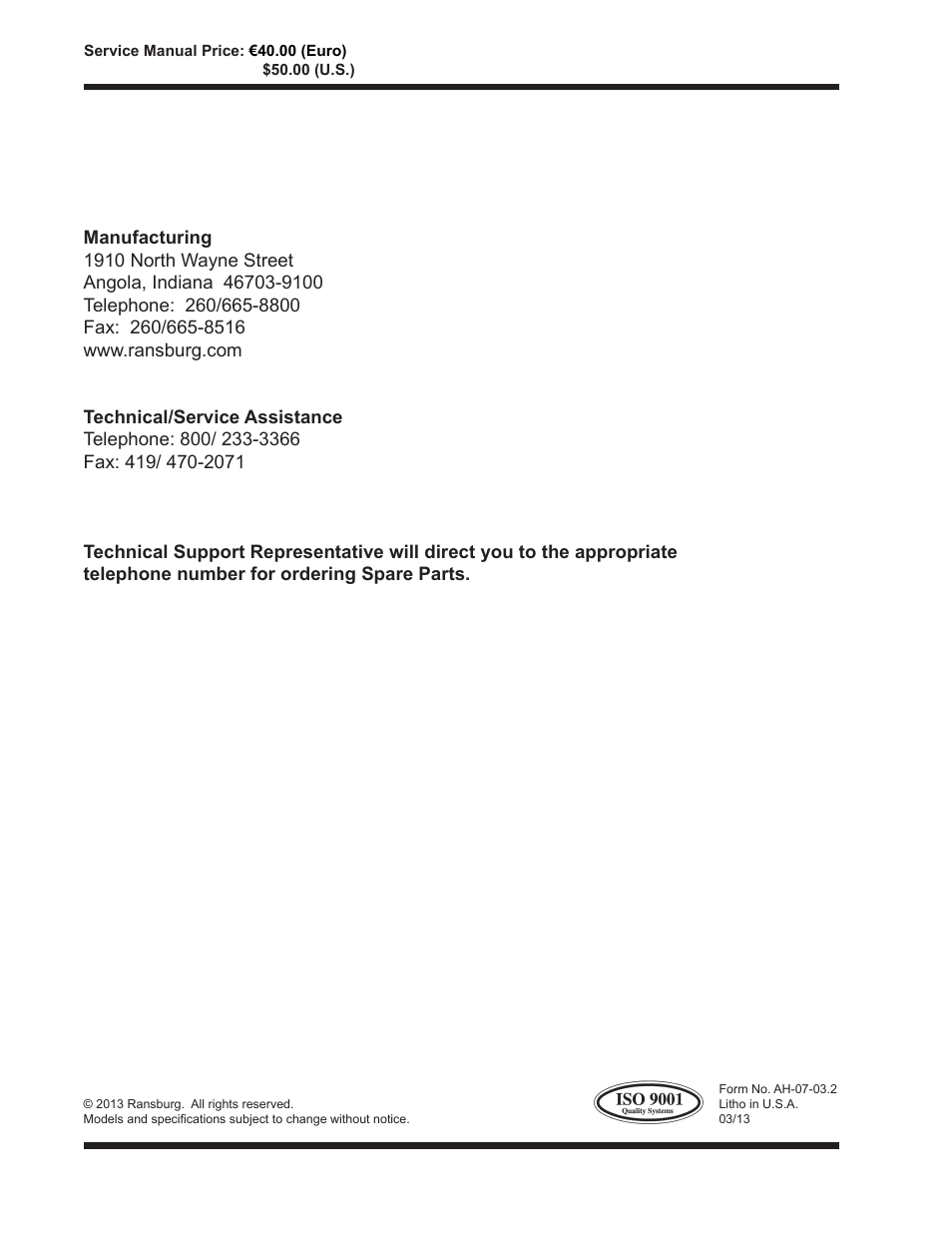 Ransburg Evolver 303 Solvent Applicator A11976-XXX User Manual | Page 85 / 85