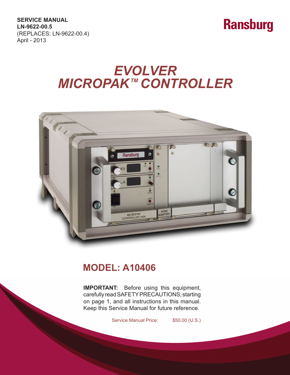 Ransburg Evolver MicroPak Controller A10406 User Manual | 37 pages