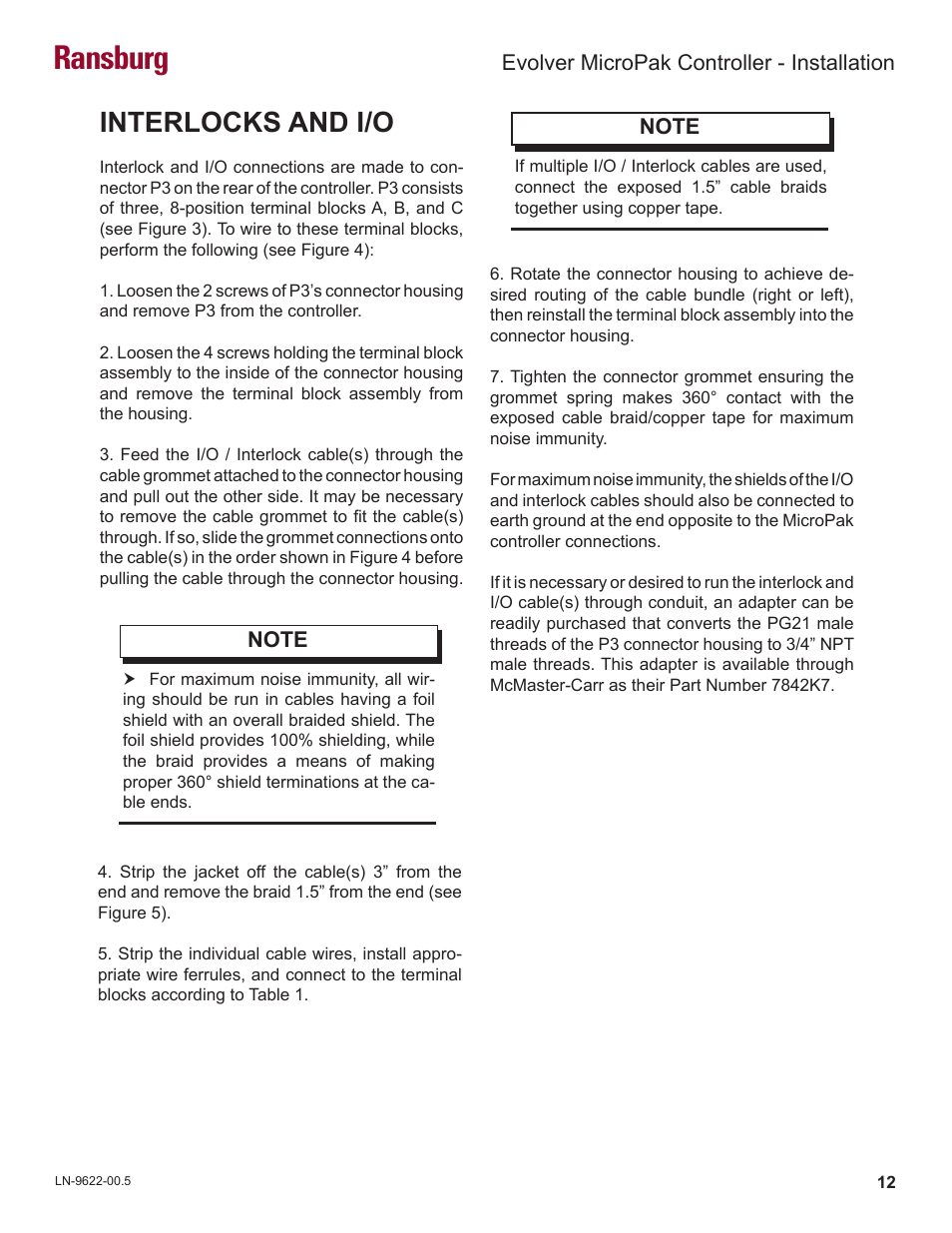 Ransburg, Interlocks and i/o, Evolver micropak controller - installation | Ransburg Evolver MicroPak Controller A10406 User Manual | Page 15 / 37