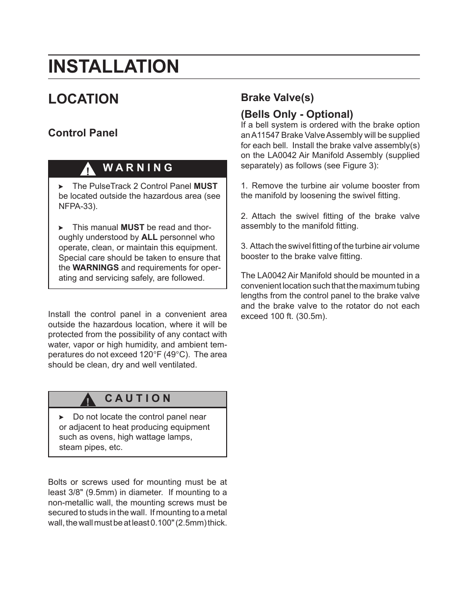 Installation, Location | Ransburg PulseTrack2 A11515-XXXXX User Manual | Page 15 / 58