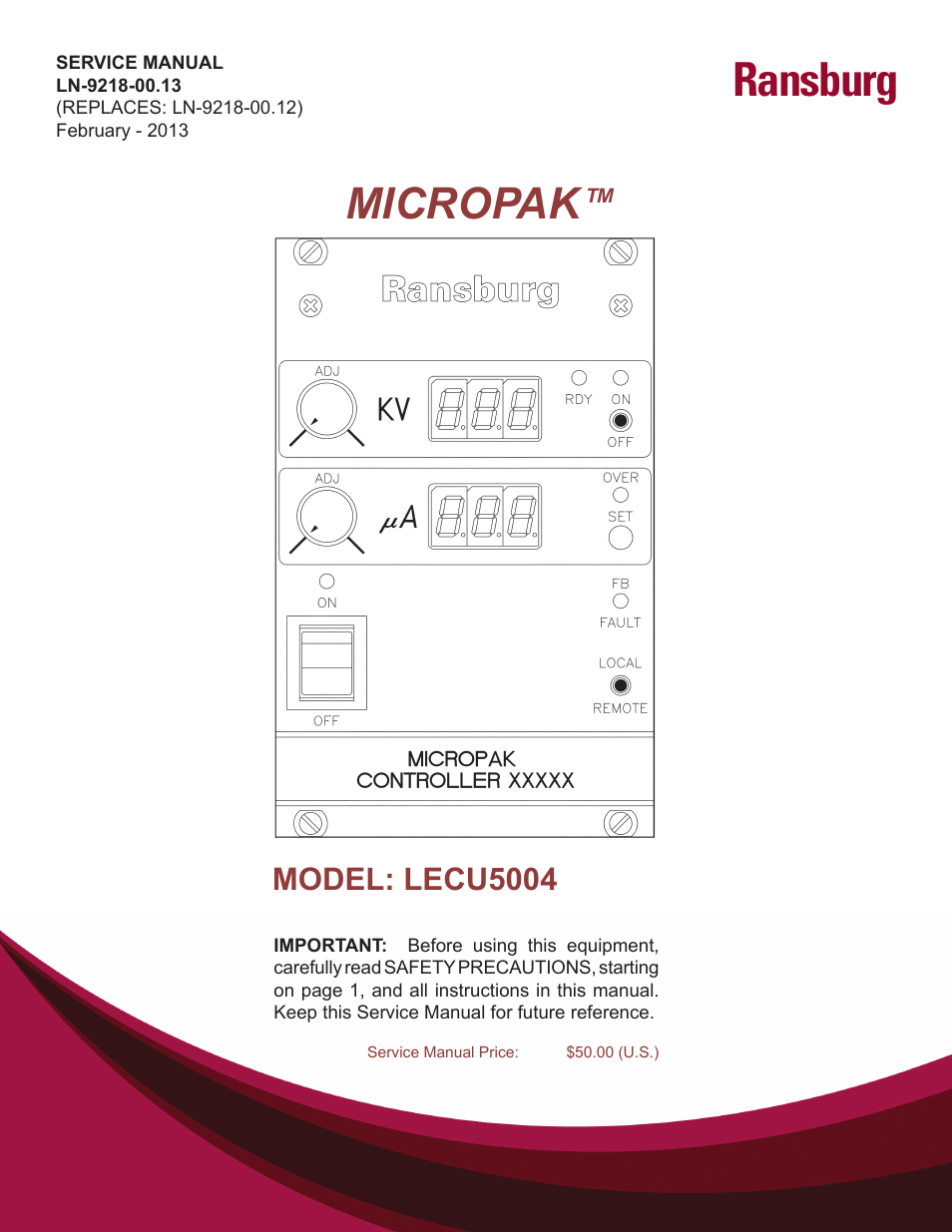 Ransburg MicroPak LECU5004 User Manual | 39 pages