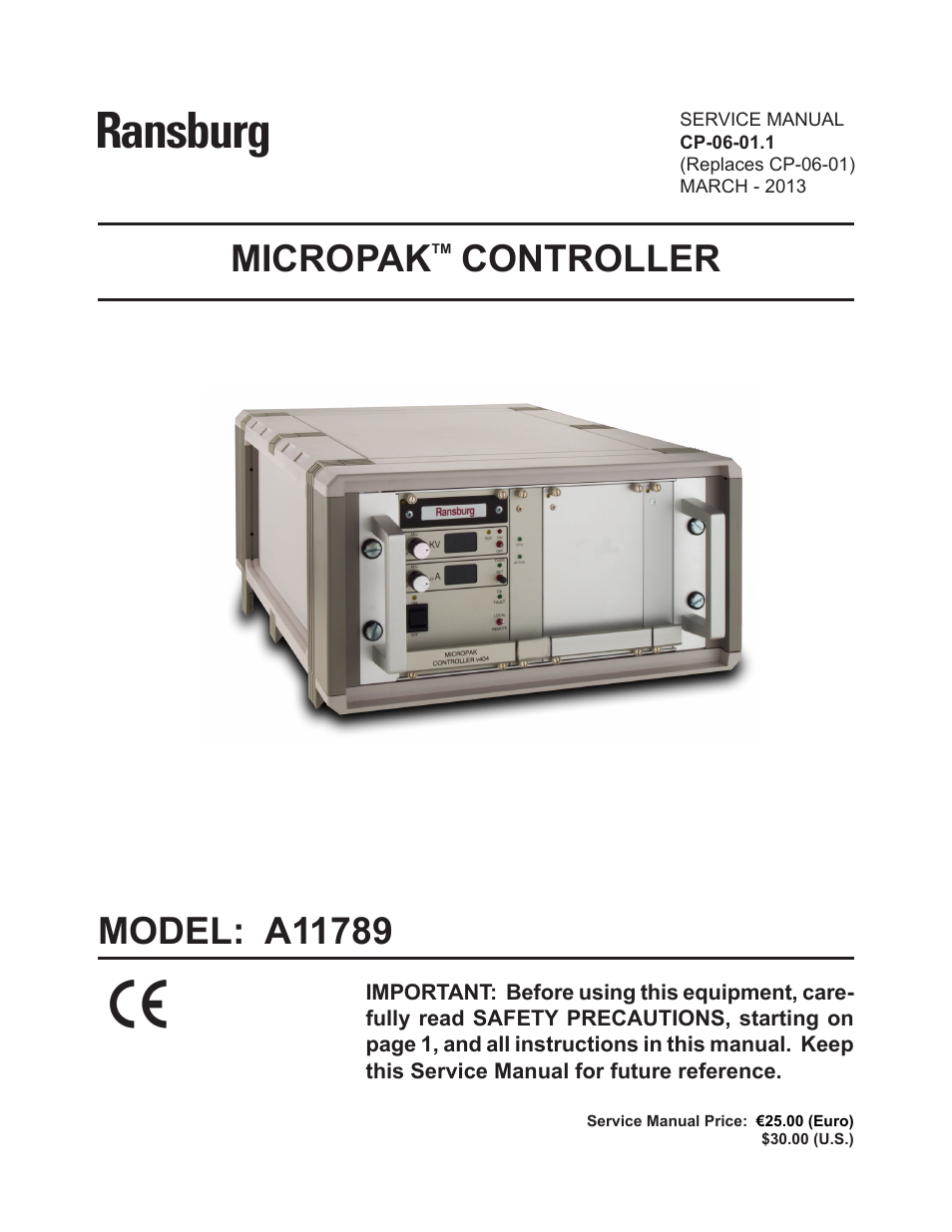 Ransburg MicroPak Controller A11789 User Manual | 34 pages