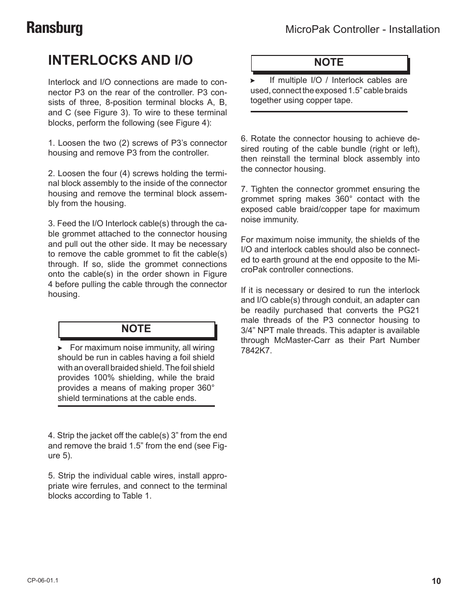 Ransburg, Interlocks and i/o | Ransburg MicroPak Controller A11789 User Manual | Page 12 / 34