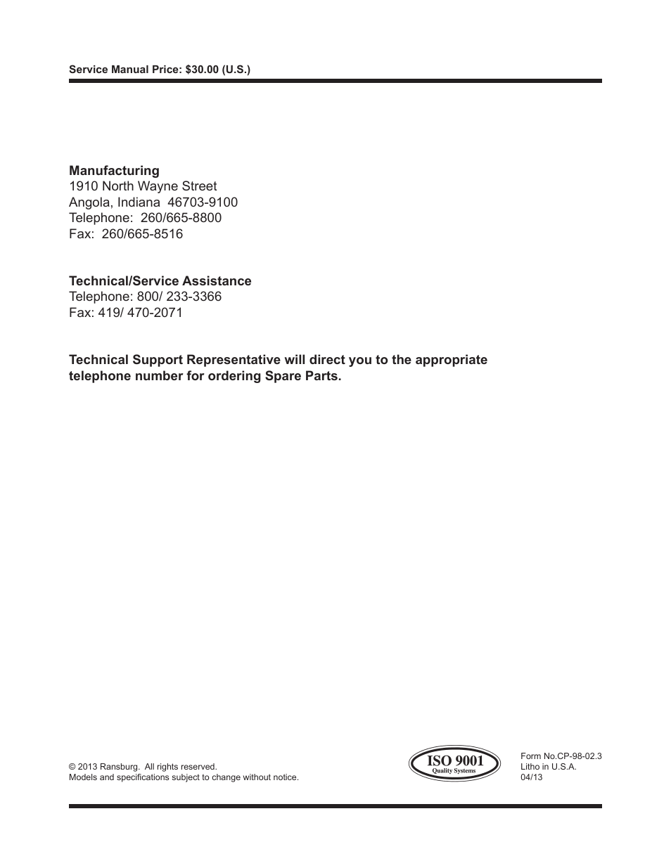 Ransburg LEPS5002 Power Supply for MicroPak User Manual | Page 27 / 27