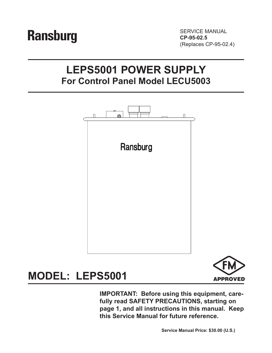 Ransburg LEPS5001 Power Supply for LECU5003 User Manual | 28 pages