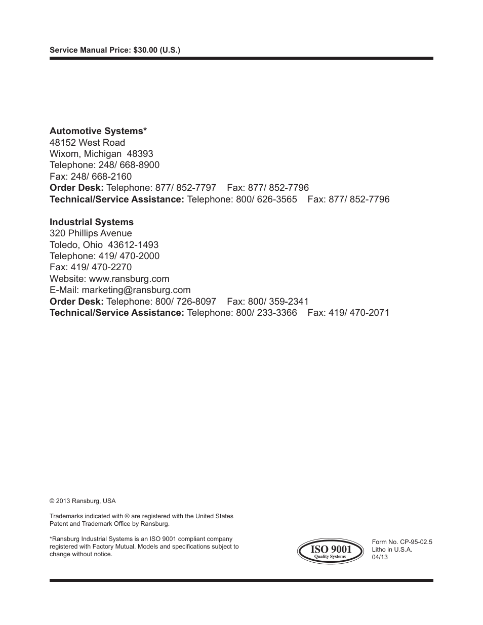 Ransburg LEPS5001 Power Supply for LECU5003 User Manual | Page 28 / 28