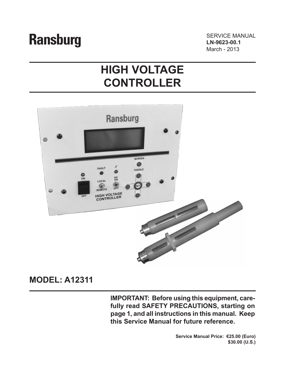 Ransburg HV Controller A12311 User Manual | 25 pages