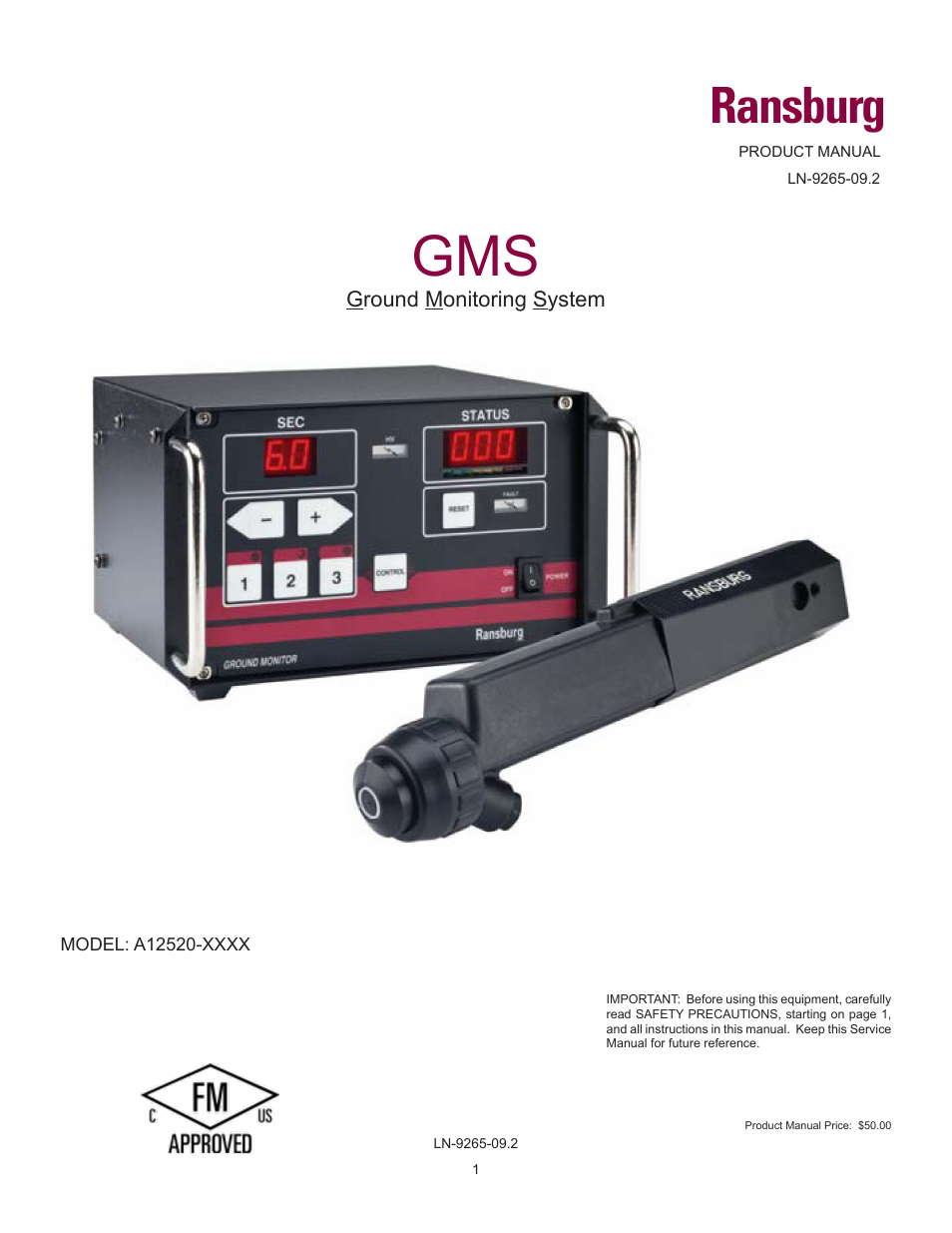 Ransburg GMS Ground Monitoring System A12520-XXXX User Manual | 44 pages