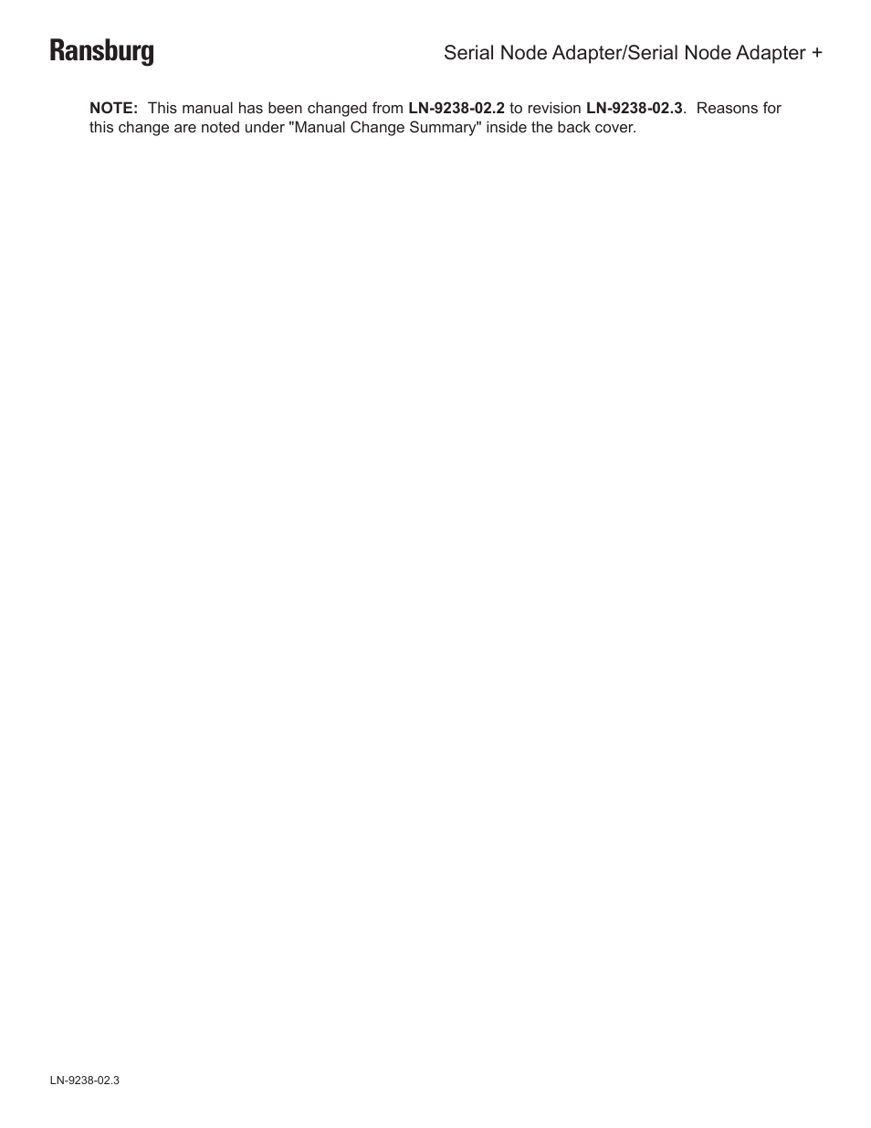 Ransburg | Ransburg Serial Node Adapter LECU4002_78553 User Manual | Page 2 / 43