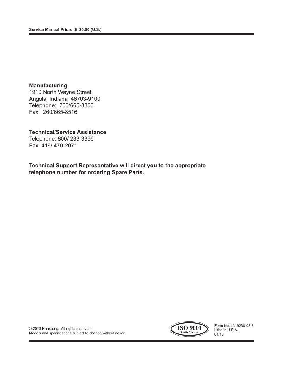 Ransburg Serial Node Adapter LECU4002_78553 User Manual | Page 43 / 43