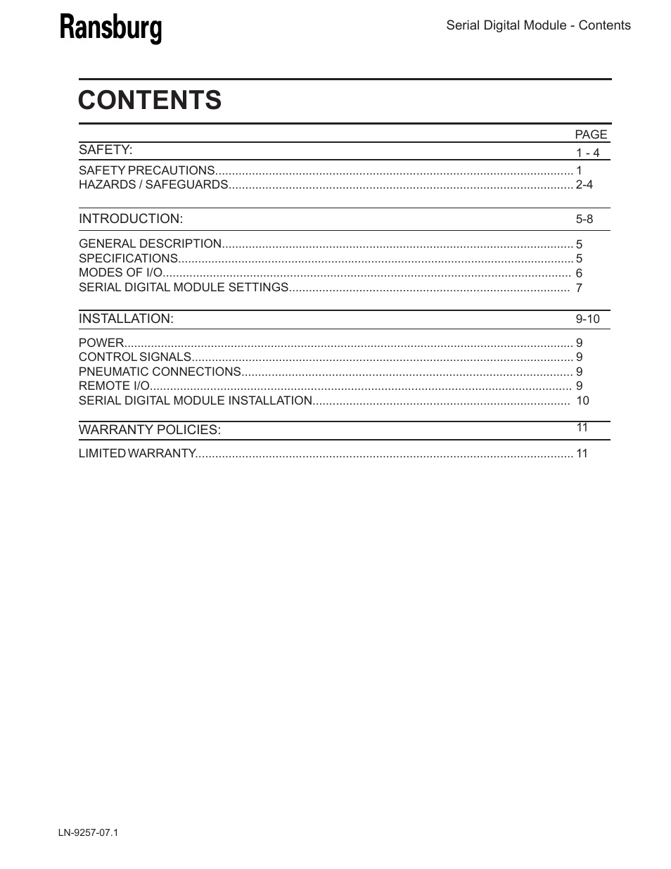 Ransburg Serial Digital Module 76911 User Manual | Page 3 / 16