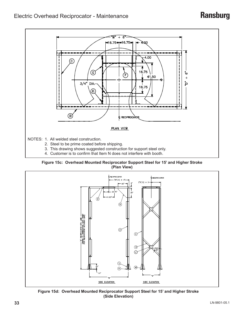 Ransburg, Electric overhead reciprocator - maintenance | Ransburg Overhead Electric Reciprocator ER-8100 User Manual | Page 36 / 54