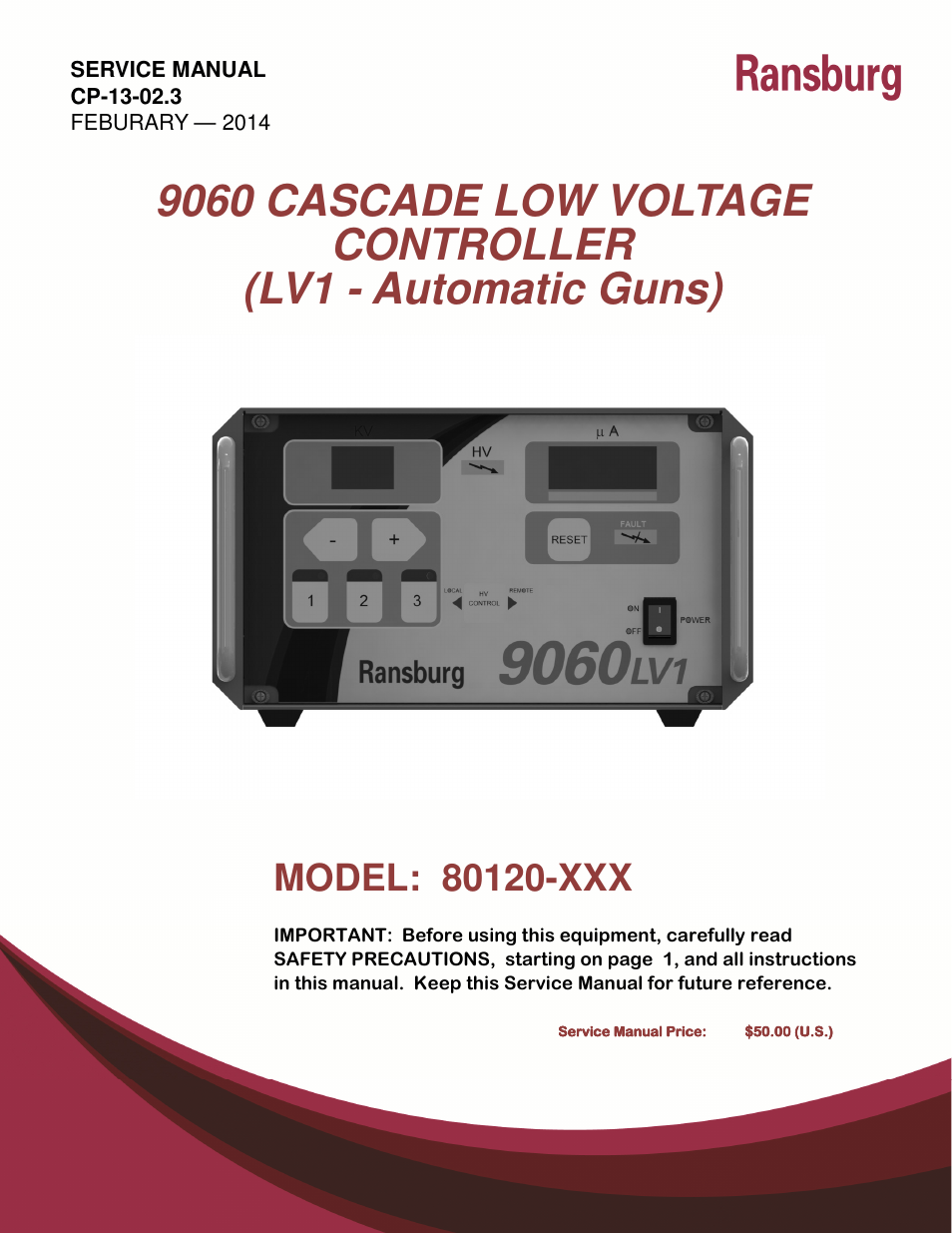 Ransburg 9060 LV Cascade Controller 80120-XXX User Manual | 60 pages