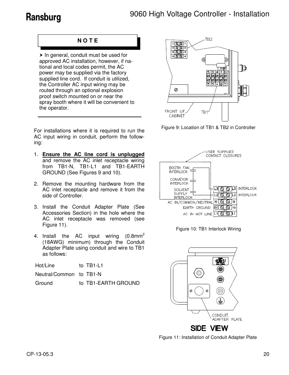 9060 high voltage controller - installation | Ransburg 9060 HV Controller 80100-XXX User Manual | Page 25 / 60