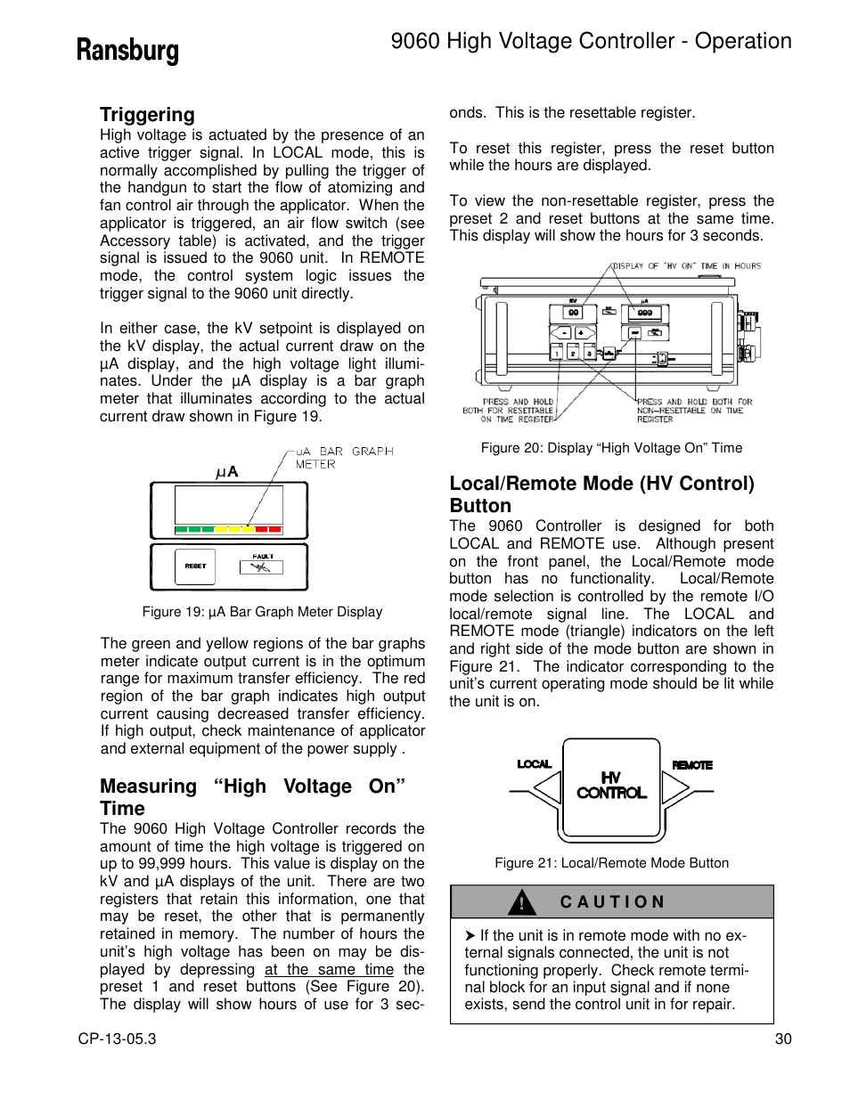 9060 high voltage controller - operation | Ransburg 9060 HV Controller 80100-XXX User Manual | Page 35 / 60