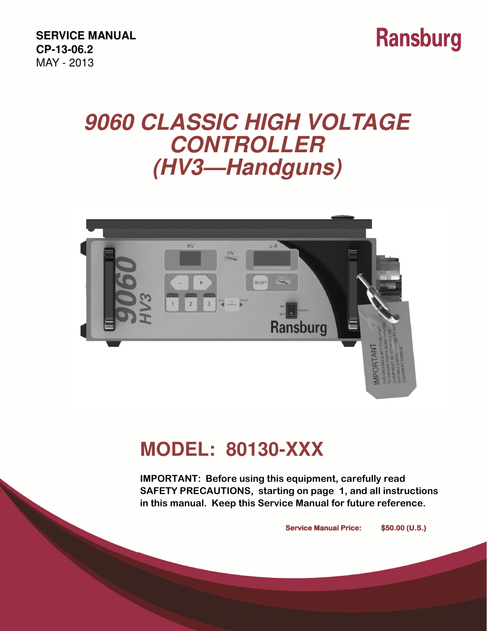Ransburg 9060 HV Classic Controller 80130-XXX User Manual | 39 pages