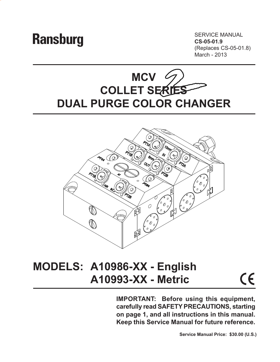 Ransburg MCV2 Dual Purge Color Changer A10986-XX_A10993-XX User Manual | 33 pages