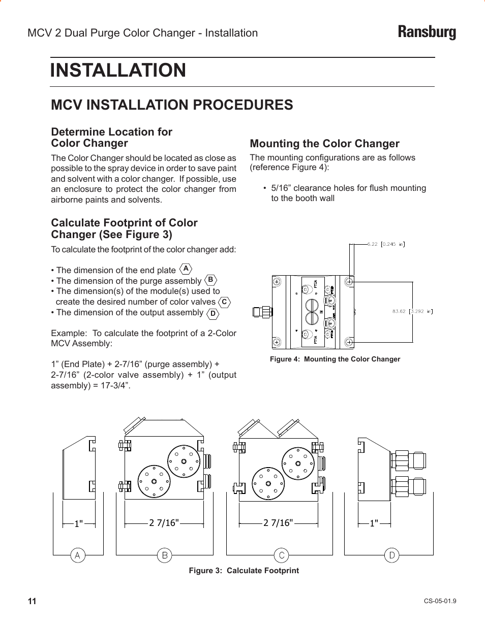 Installation, Ransburg, Mcv installation procedures | Ransburg MCV2 Dual Purge Color Changer A10986-XX_A10993-XX User Manual | Page 14 / 33