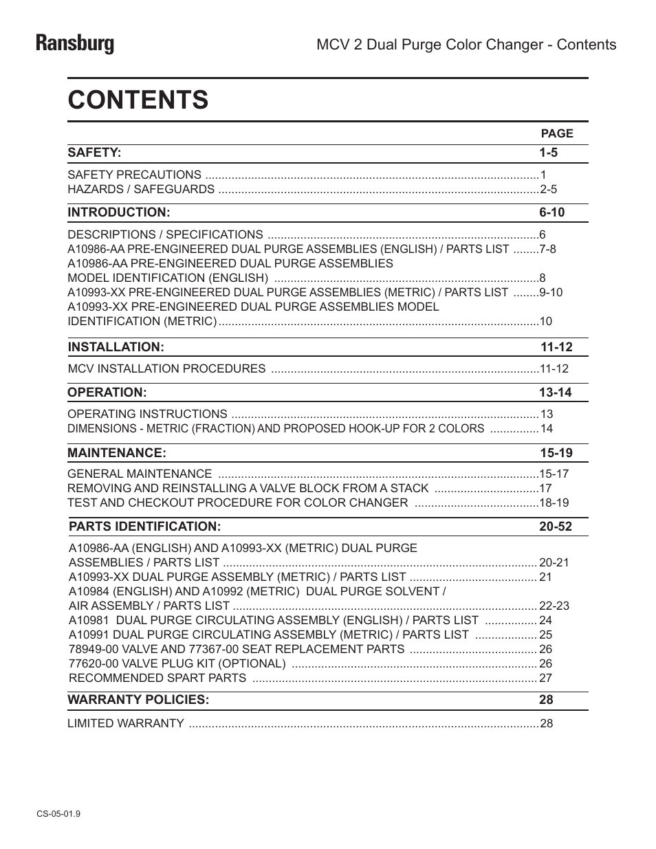 Ransburg MCV2 Dual Purge Color Changer A10986-XX_A10993-XX User Manual | Page 3 / 33