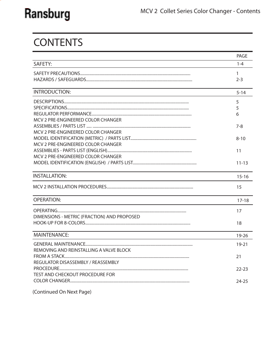 Ransburg MCV2 Modular Color Changer A10800-XX_A11077-XX User Manual | Page 3 / 66