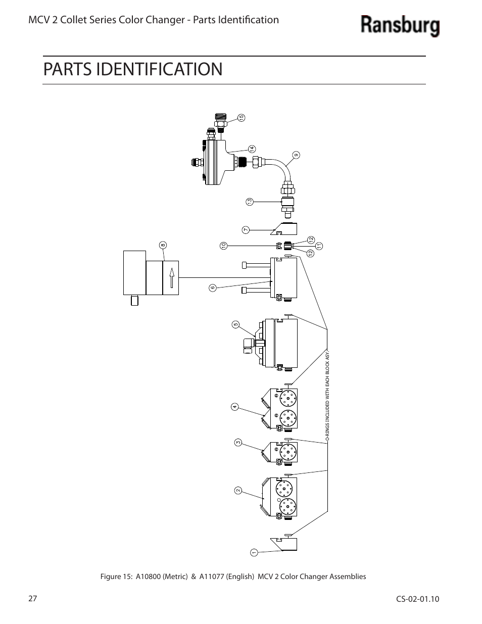 Parts identification | Ransburg MCV2 Modular Color Changer A10800-XX_A11077-XX User Manual | Page 32 / 66