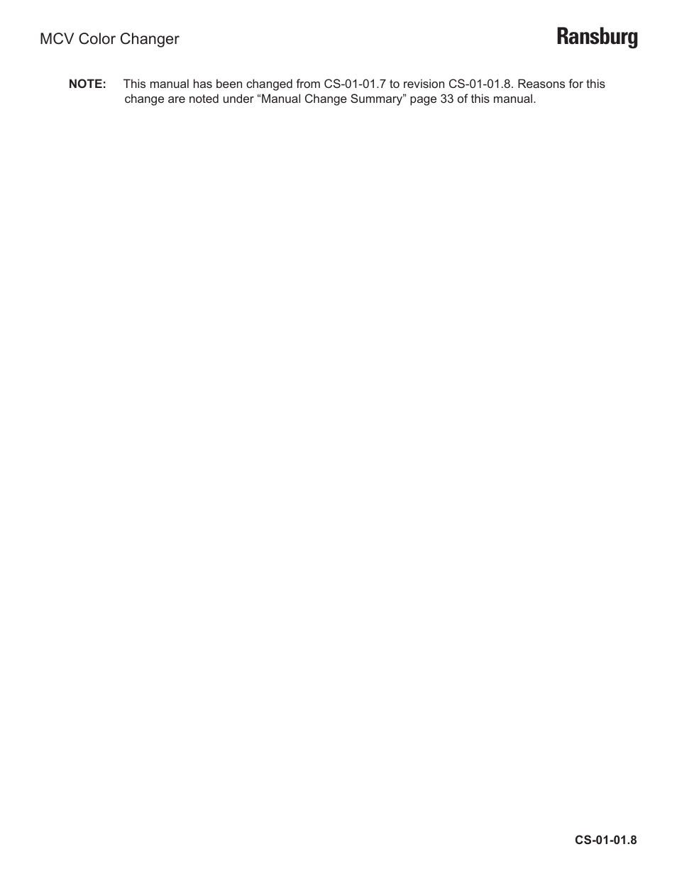 Ransburg | Ransburg MCV Series Module Color Changer 78011-XX User Manual | Page 2 / 37