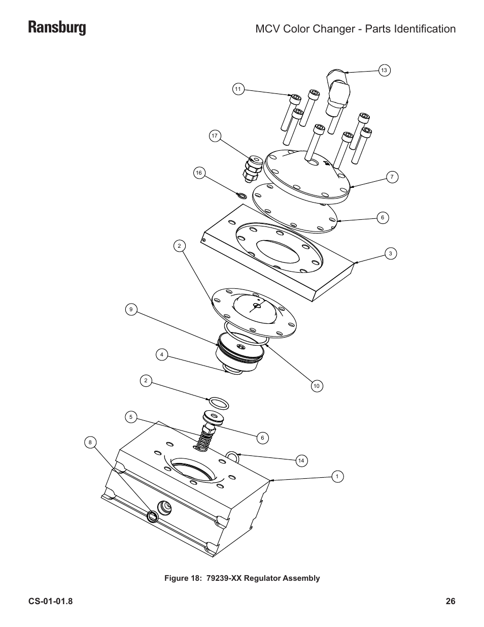 Ransburg, Mcv color changer - parts identification | Ransburg MCV Series Module Color Changer 78011-XX User Manual | Page 29 / 37