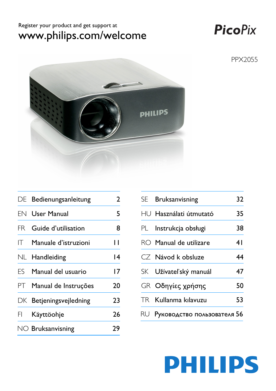 Philips PPX2055 User Manual | 60 pages