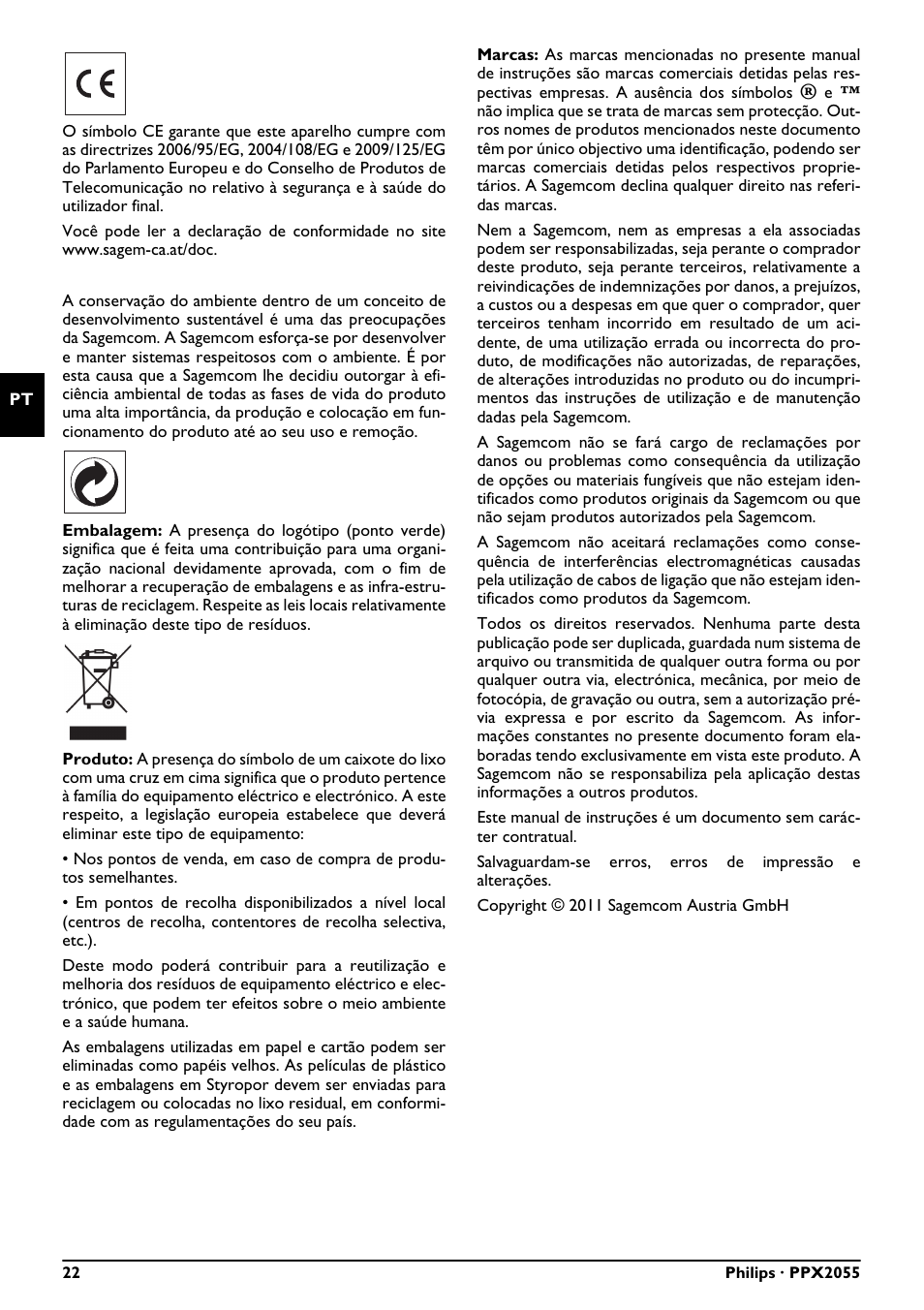 Philips PPX2055 User Manual | Page 22 / 60